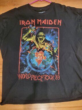 Iron Maiden World Piece Tour 1983 '83 T-Shirt Large Reprint 2023 Cotton